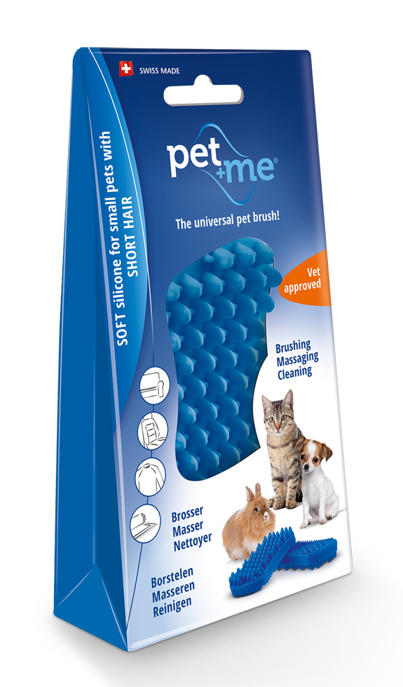 Pet+Me Katzenbürste, Kurzhaar, Silikon, blau