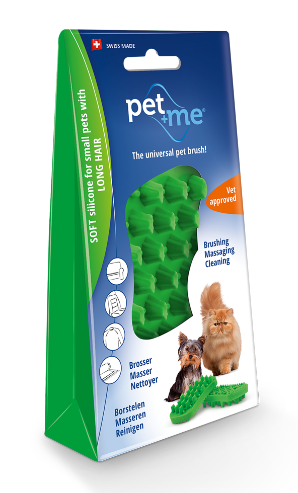 Pet+Me Katzenbürste, Langhaar, grün