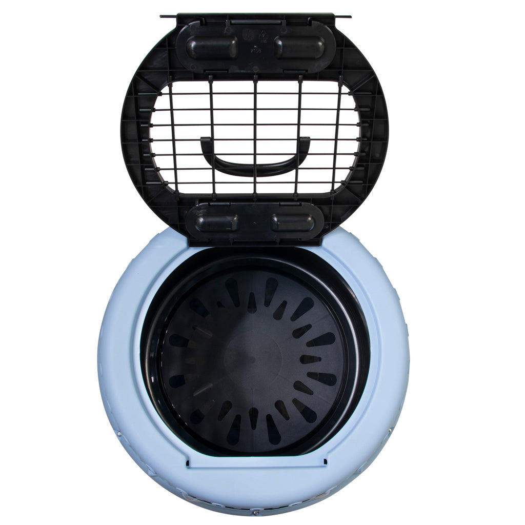 Petmate Katzentransportbox Get-A-Round, rund, Kunststoff, blau, bis 9 kg, 22,9 x 48,3 x 33 cm