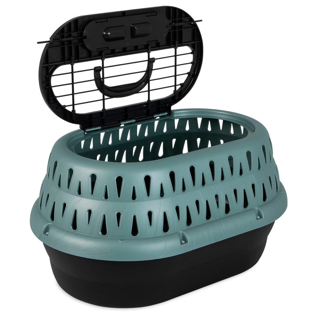 Petmate Katzen Transportbox, Top Load, Pearl Green Frost, 48,3 x 31,8 x 27,4 cm, für Katzen bis 4,5 kg