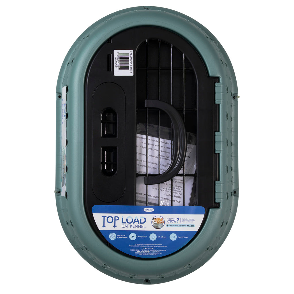 Petmate Katzen Transportbox, Top Load, Pearl Green Frost, 48,3 x 31,8 x 27,4 cm, für Katzen bis 4,5 kg