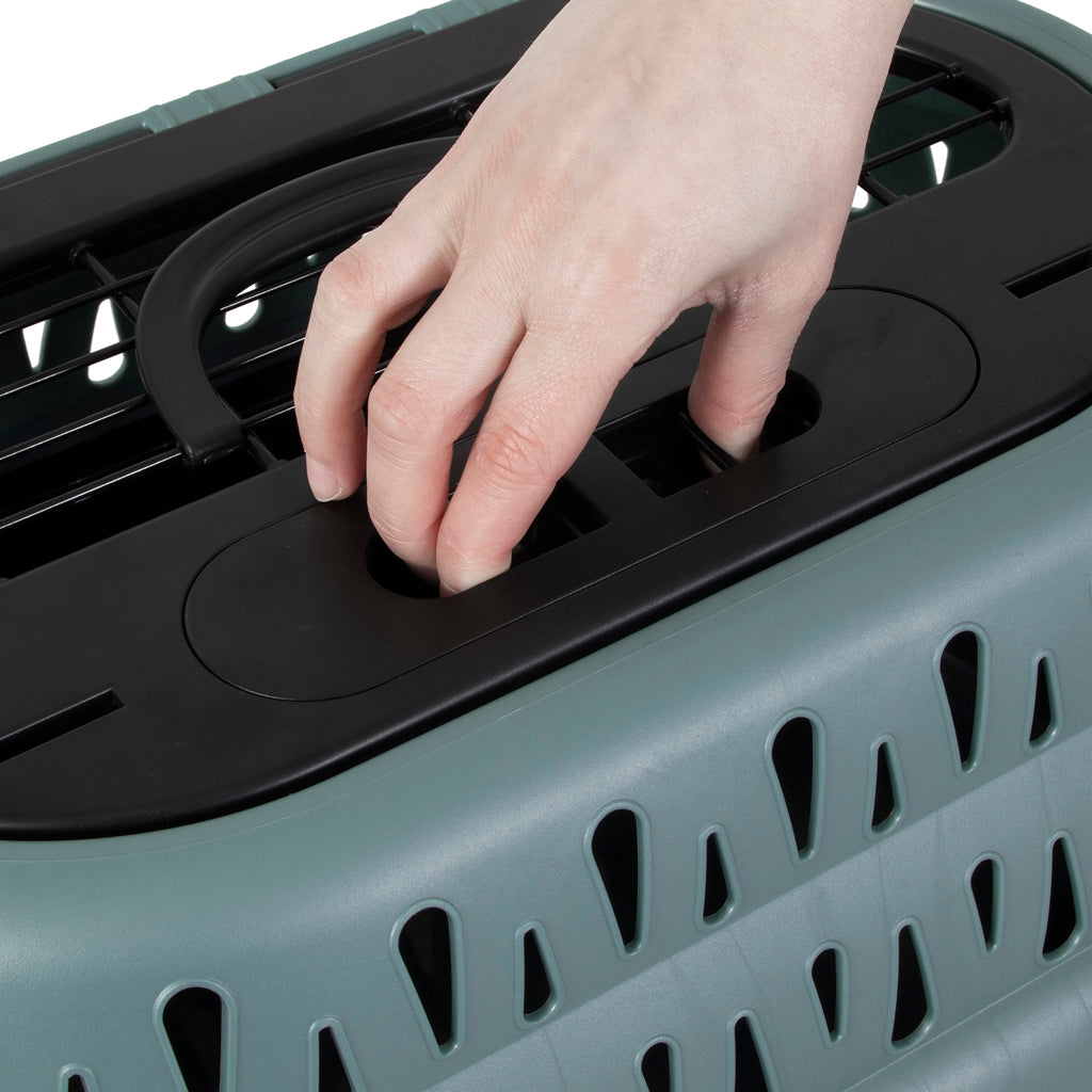 Petmate Katzen Transportbox, Top Load, Pearl Green Frost, 48,3 x 31,8 x 27,4 cm, für Katzen bis 4,5 kg