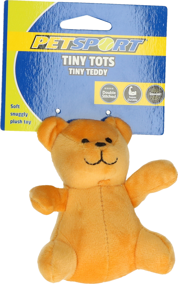 Petsport Hundespielzeug Teddy, braun, mit Quietscher, 10 cm