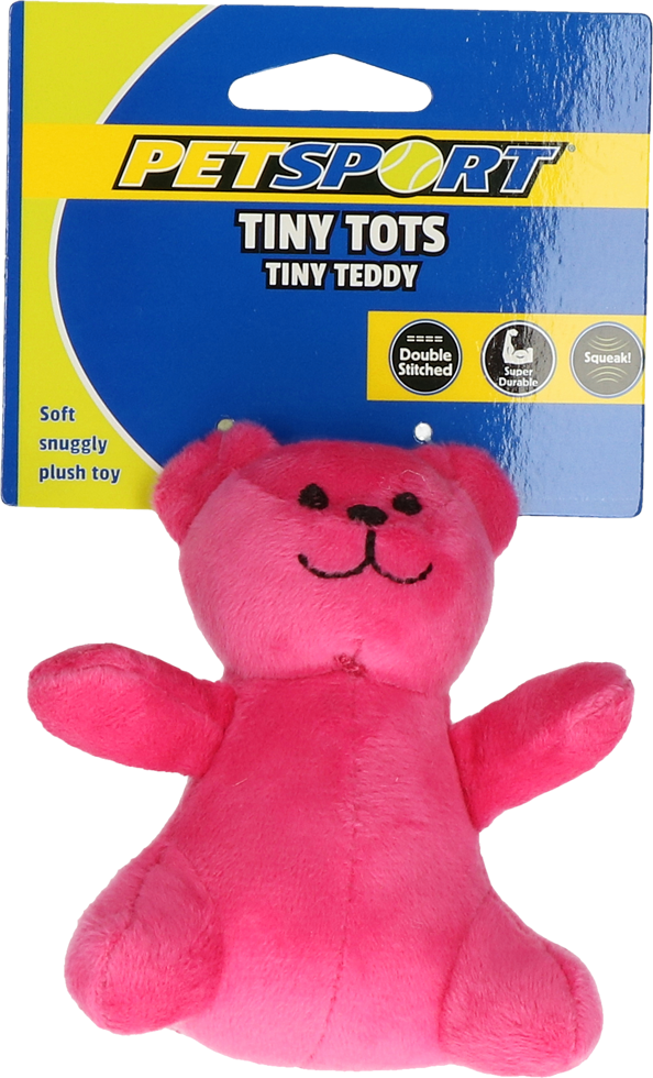 Petsport Hundespielzeug Teddy, rosa, mit Quietscher, ca. 10 cm