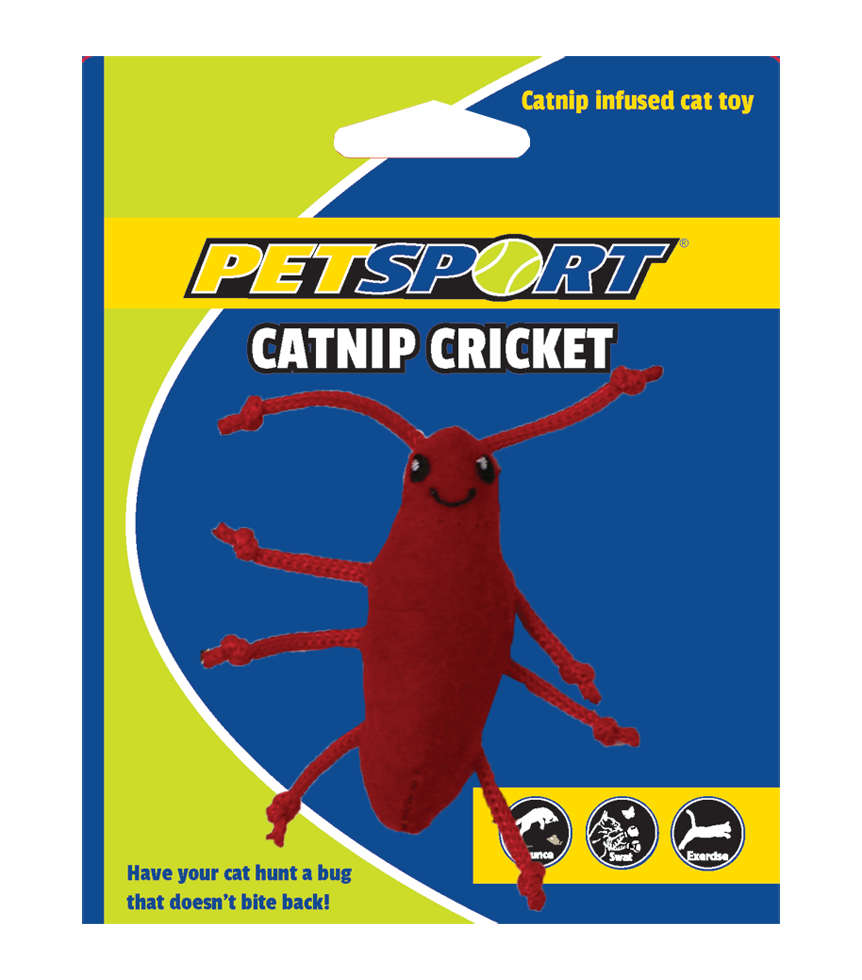 Petsport Katzenspielzeug Catnip Cricket, rot, 7 cm