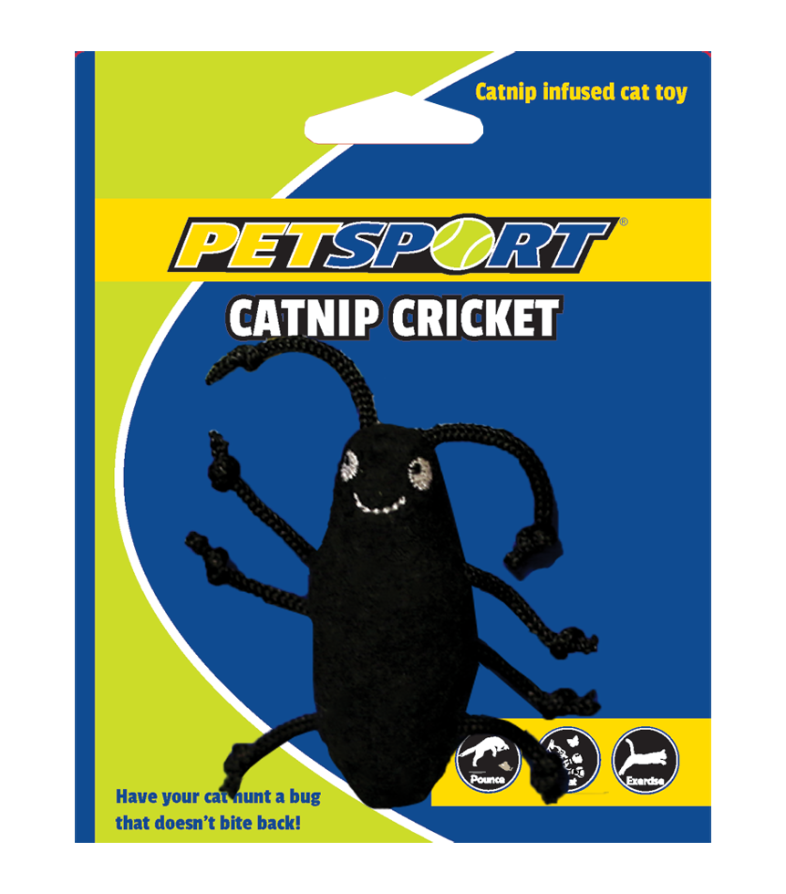 Petsport Katzenspielzeug Catnip Cricket, schwarz, 7 cm