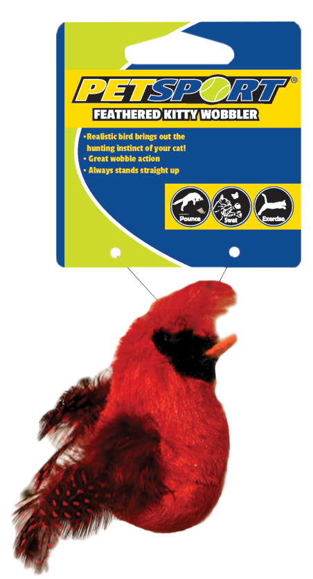 Petsport Katzen Wackelspielzeug, Feder, Rot, 8,5 cm