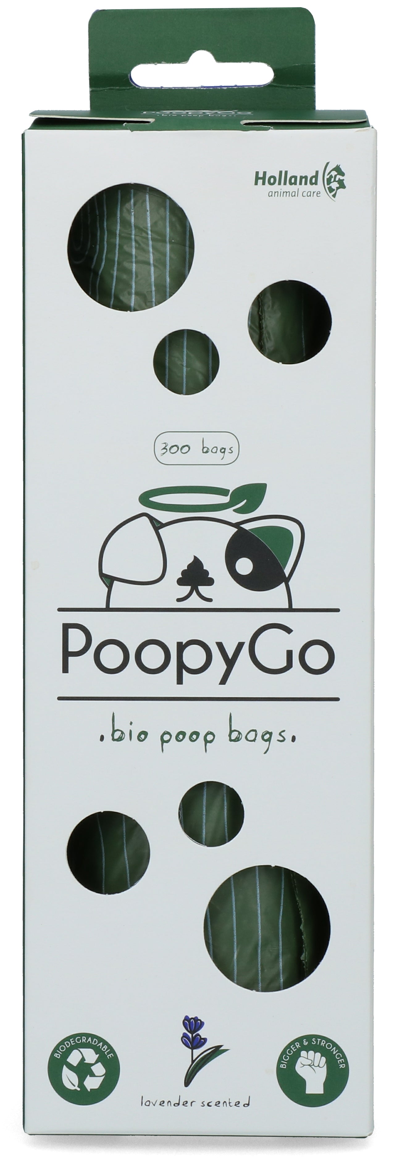 PoopyGo Hundekotbeutel, biologisch abbaubar, Lavendelduft, 21 x 33 cm, 300 Stk