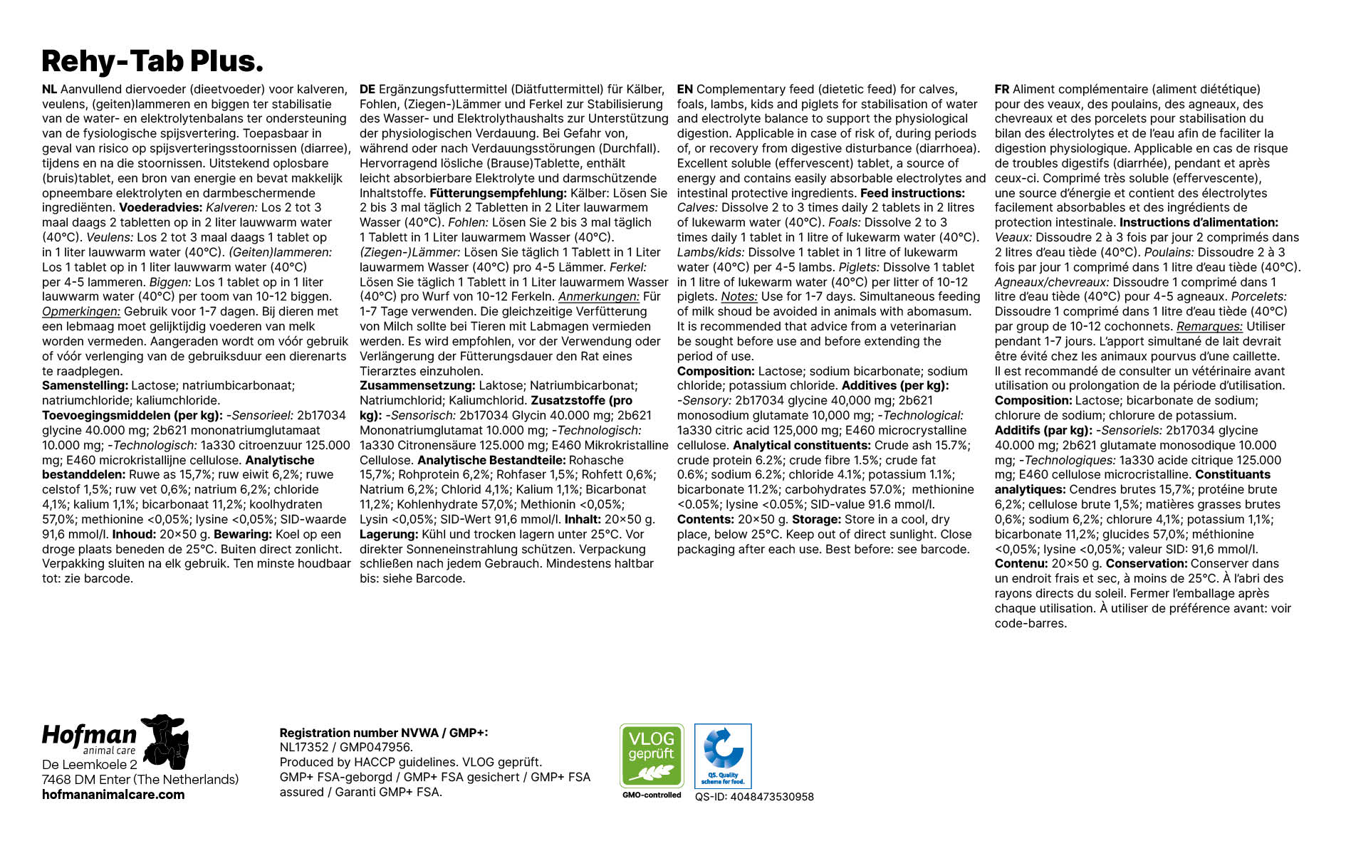 Excellent Rehy-Tab Plus Brausetabletten, Durchfall, Kälber Fohlen Lämmer Ferkel, 20 Stück