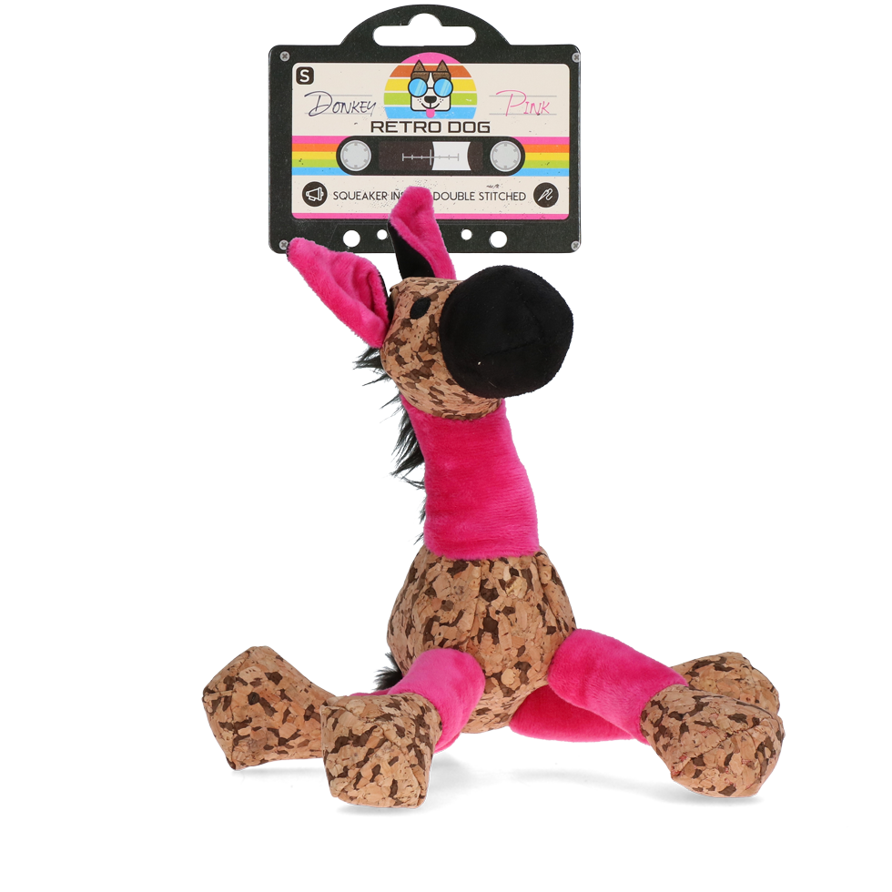 Retro Dog Hundespielzeug Donkey, rosa, S, 20 x 25 cm, mit Quietscher