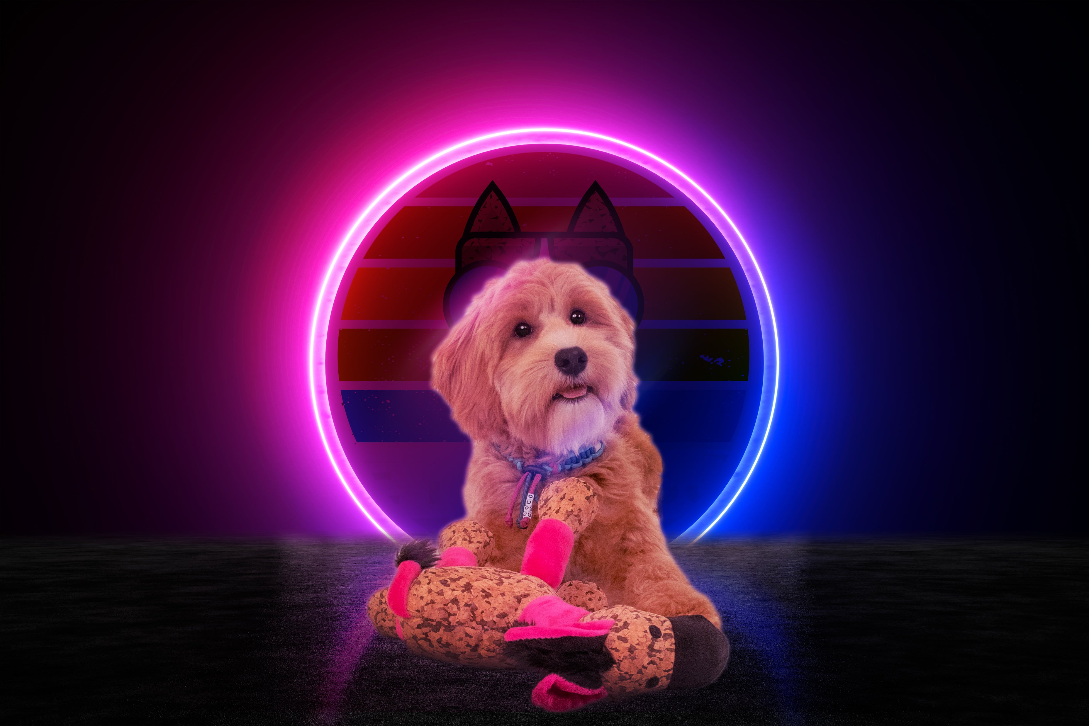 Retro Dog Hundespielzeug Donkey, rosa, S, 20 x 25 cm, mit Quietscher