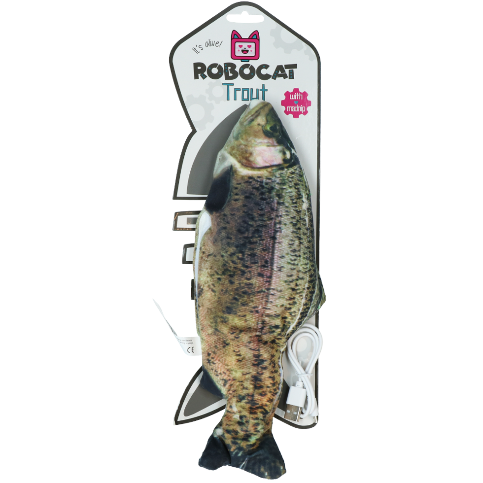 Robocat Katzenspielzeug Forelle, MADNIP-Füllung, 30 cm