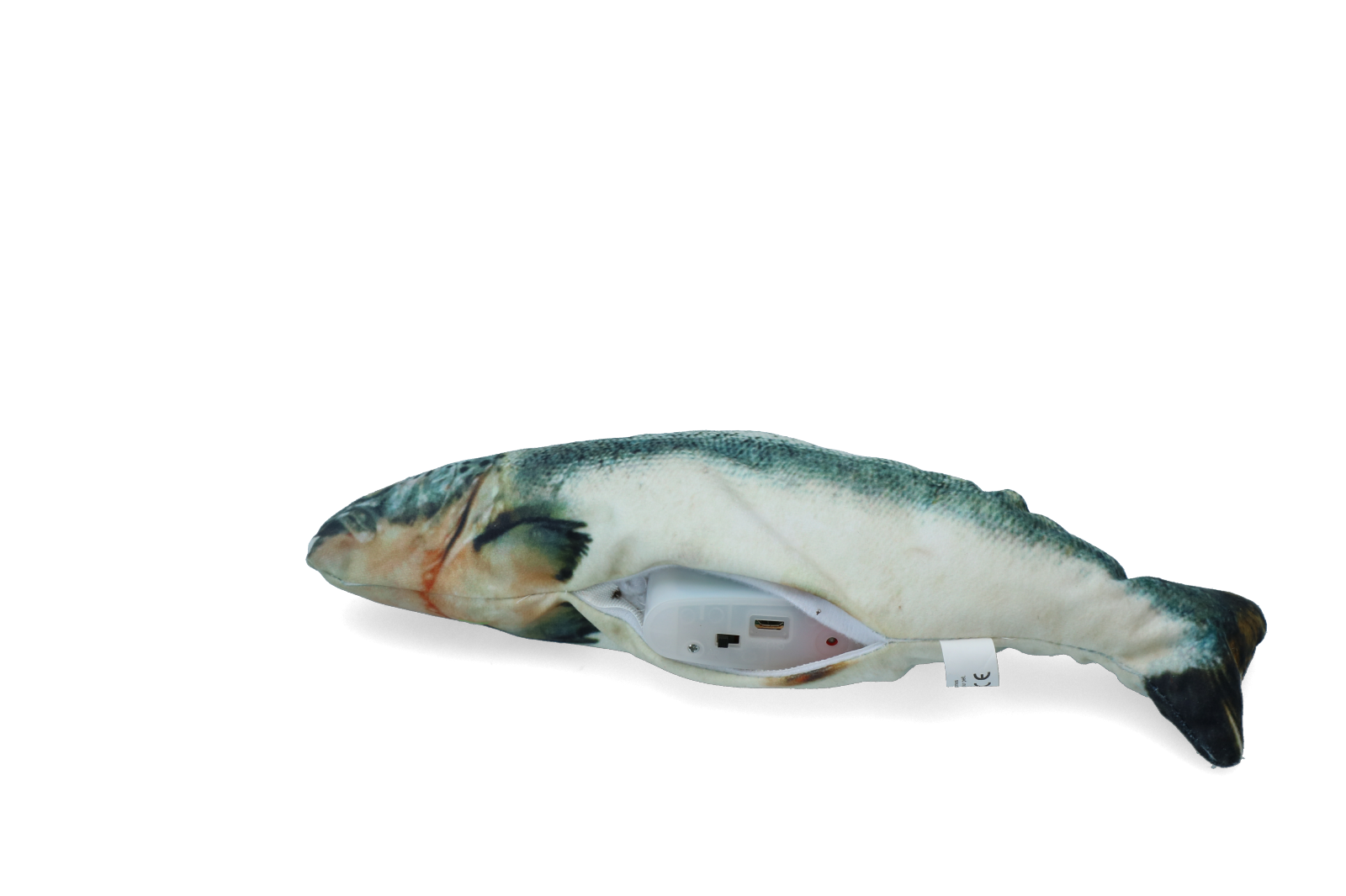 Robocat Katzenspielzeug Fisch Lachs, MADNIP-Füllung, USB aufladbar, 30 cm