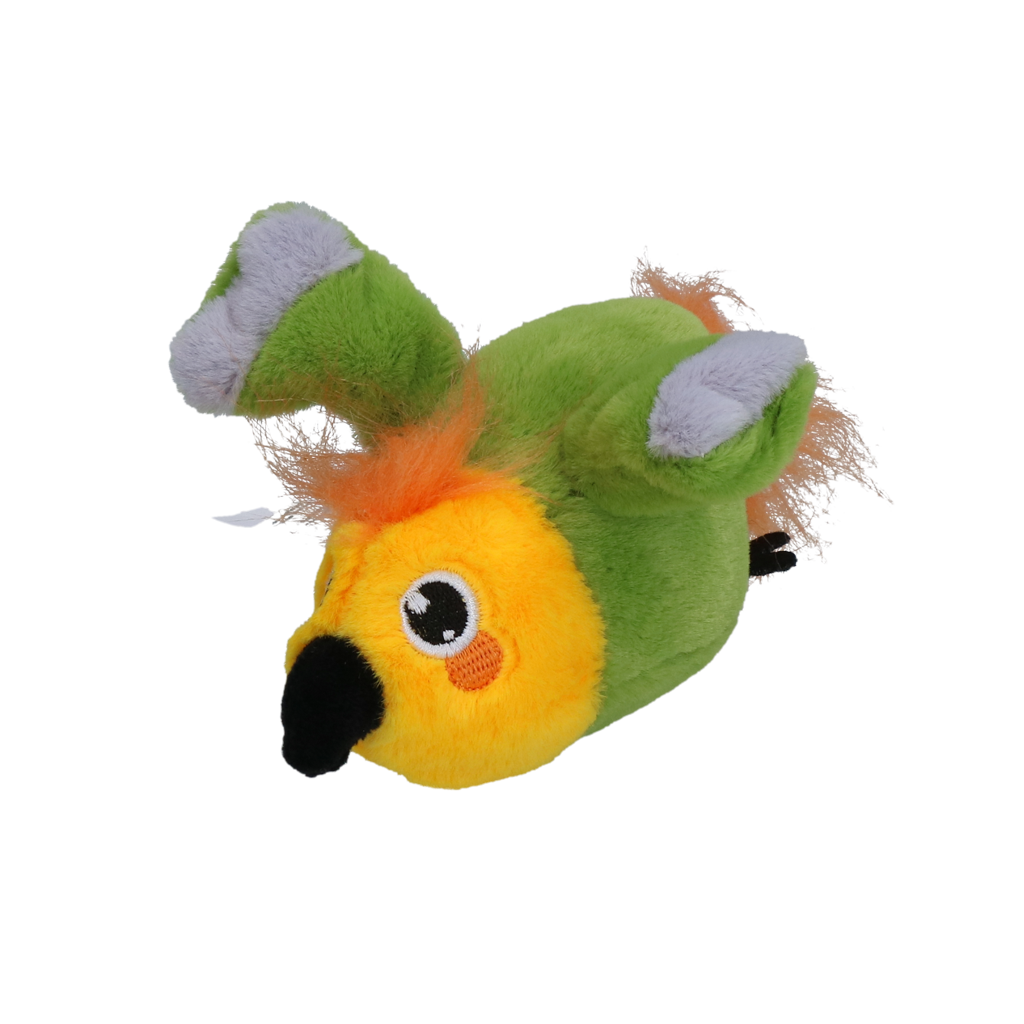 Robocat Katzenspielzeug Papagei, interaktiv, mit Madnip, beweglich, mit Geräuschen, 3 Modi, aufladbar per Micro-USB