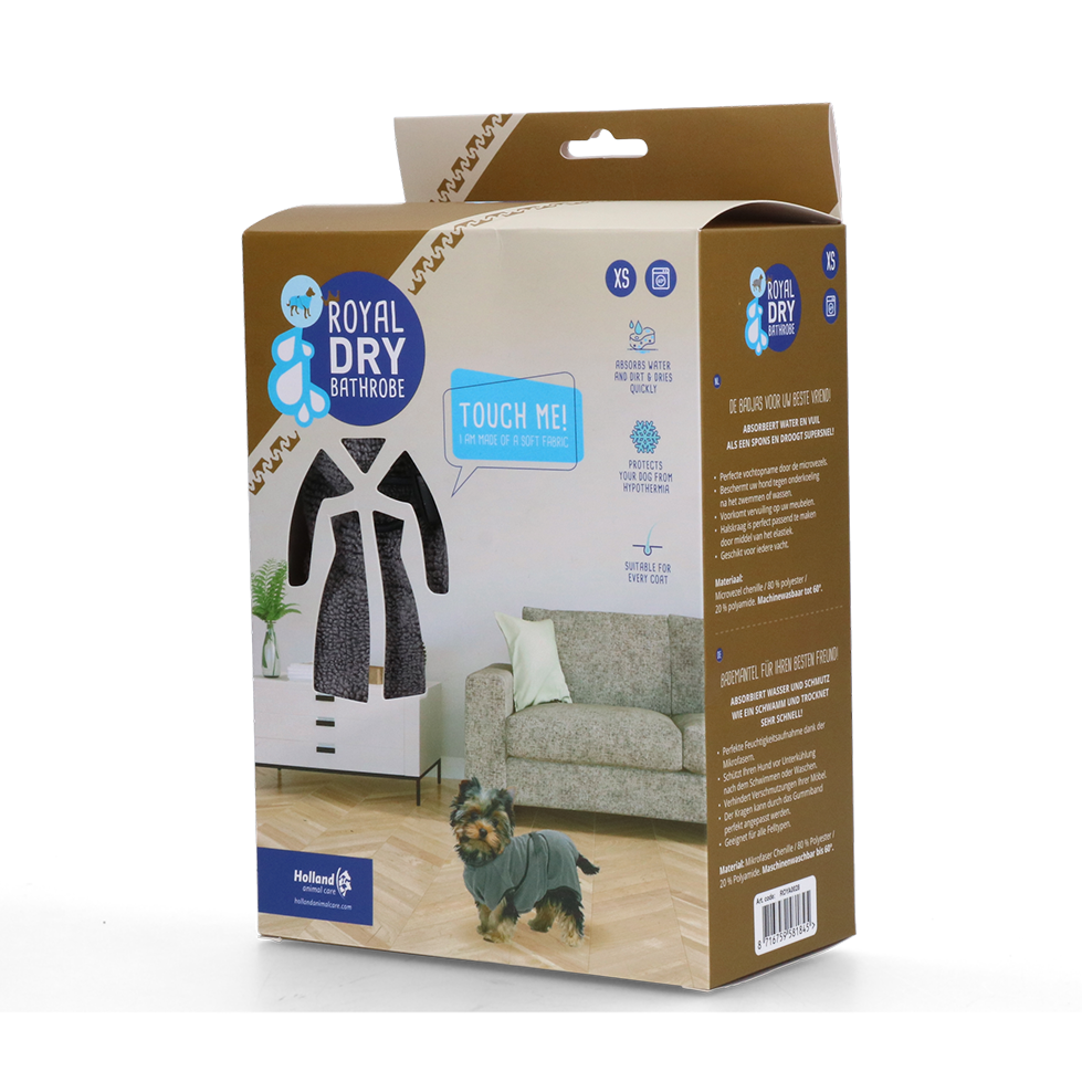 Hundebademantel, Royal Dry, Chenille-Mikrofaser, XS