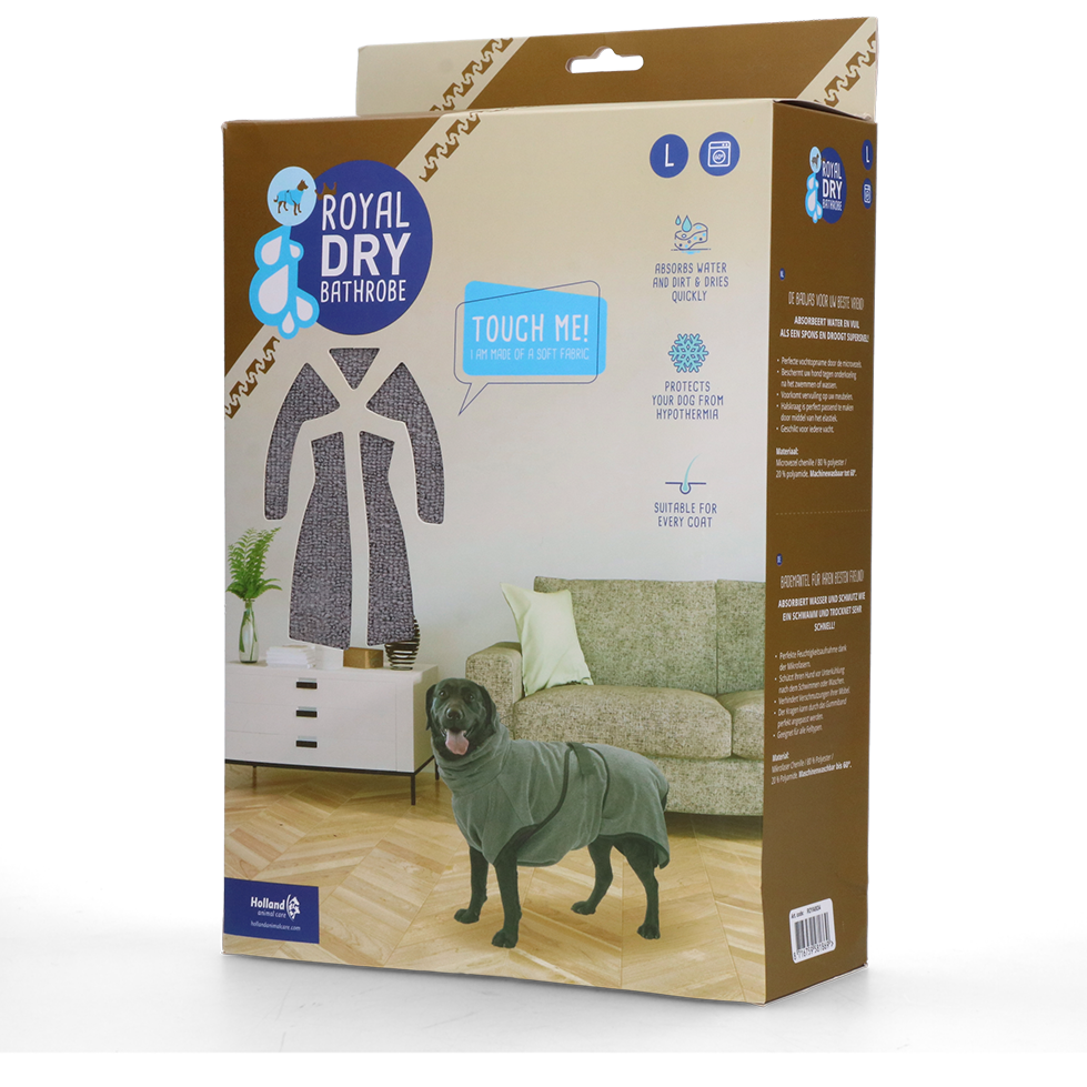 Royal Dry Hundebademantel, Mikrofaser, Größe L