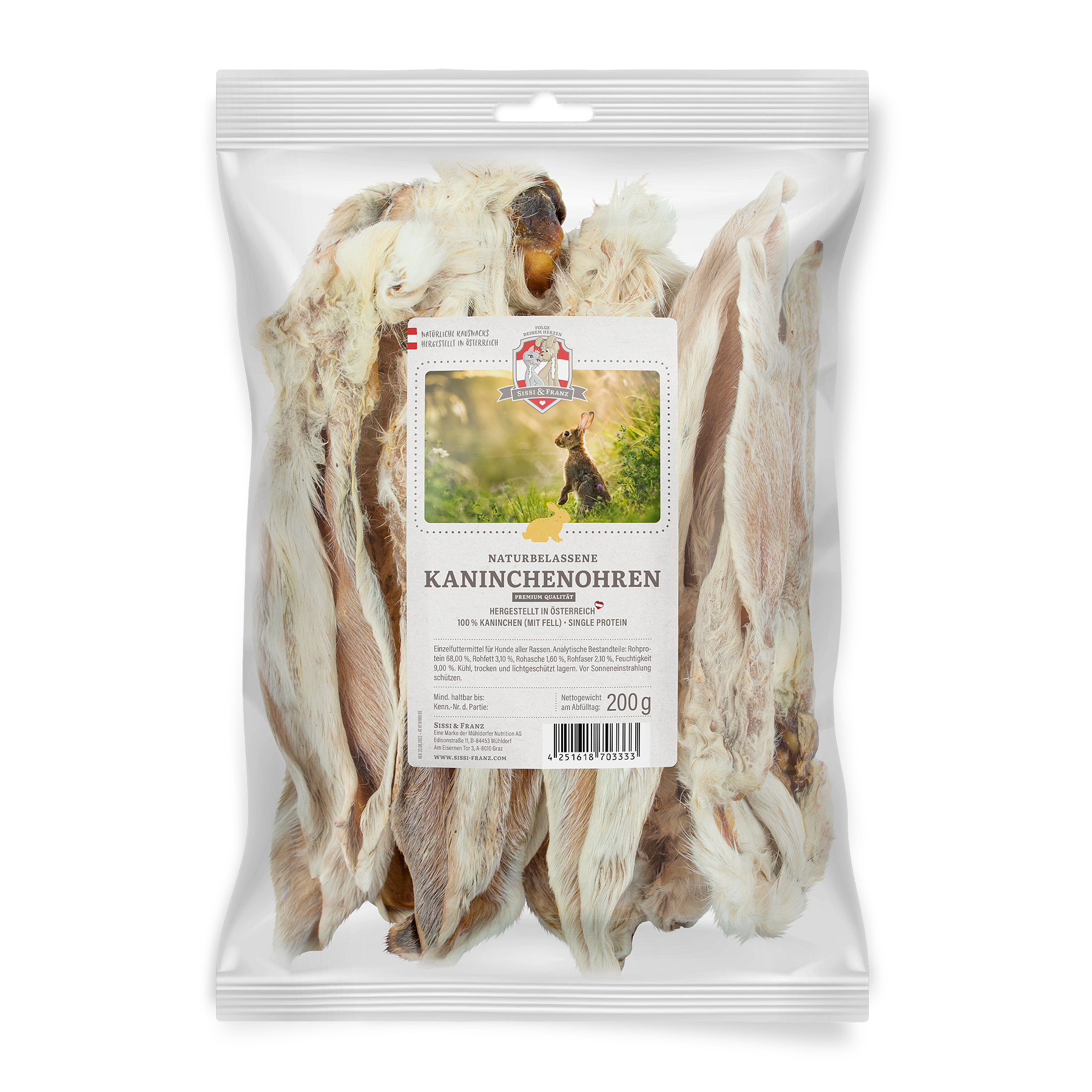 Sissi & Franz - Kaninchenohren mit Fell 100 g
