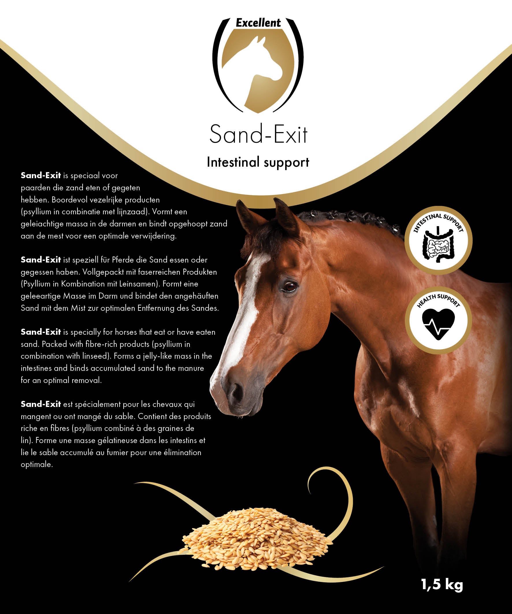 Excellent Horse Sand-Exit Ergänzungsfuttermittel Pferd, 1,5 kg