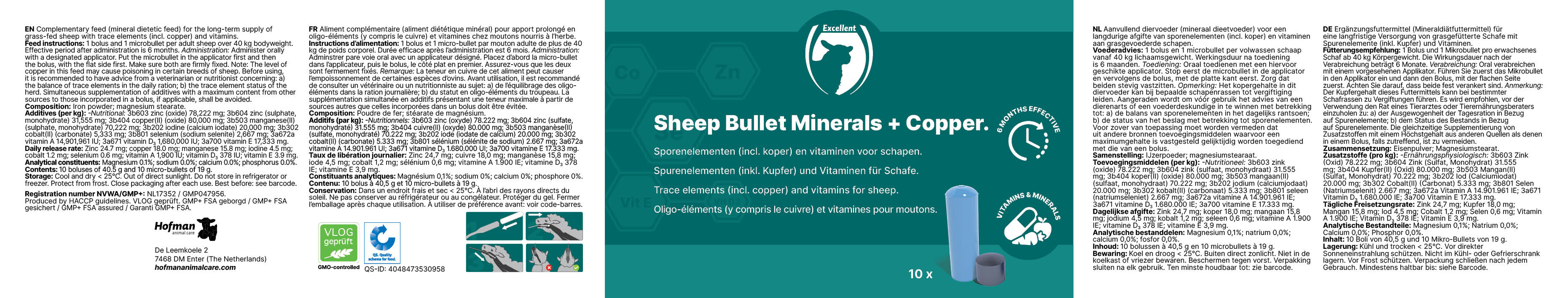 Excellent Sheep Bullet Mineralergänzung mit Kupfer, für Schafe, 10 St.