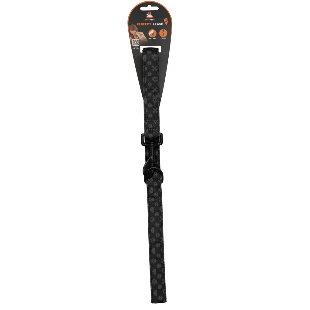 Spotted! Pro Hundeleine, Muskaton-Verschluss, D-Ring, 120 cm, dunkelgrau