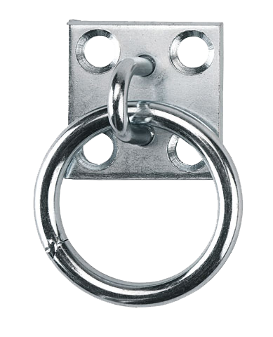 Stall Anbindering, Metall, verzinkt, mit Platte, Ø 50 mm