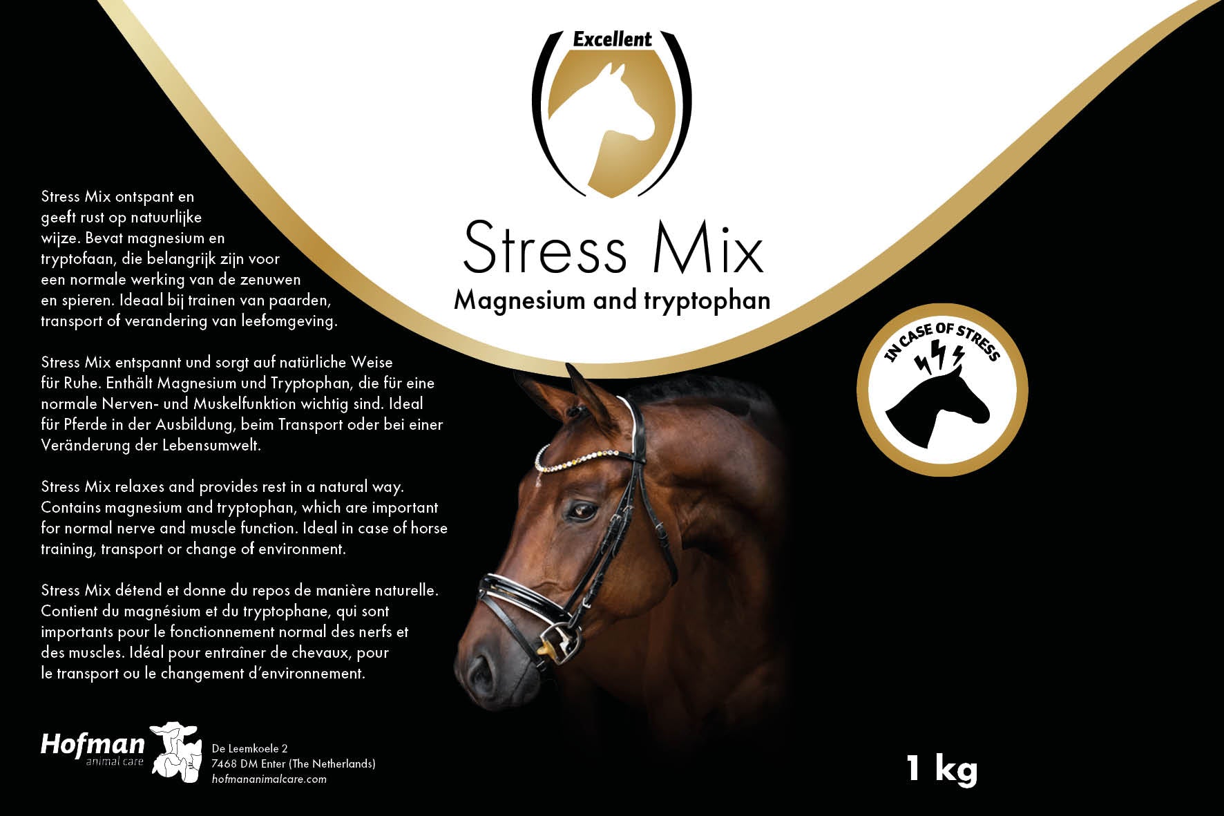 Excellent Horse No Stress Mix, Ergänzungsfuttermittel für Pferde, 1 kg