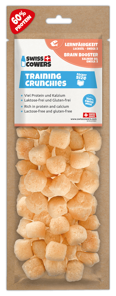 SwissCowers Käsesnack für Hunde, mit Lachsöl, Ø 1,5 cm, 30 g
