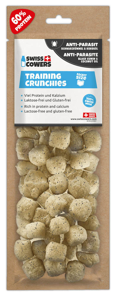 SwissCowers Käsesnack für Hunde, Training, Anti-Parasiten, Ø 1,5 cm, 30 g