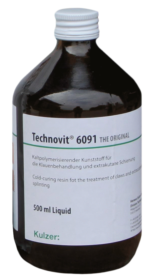 Technovit 6091 Flüssigkeit, Klauenpflege Rind, 500 ml