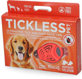 Tickless Ultraschall Zeckenschutz für Hunde und Katzen, 6 Monate Schutz, orange