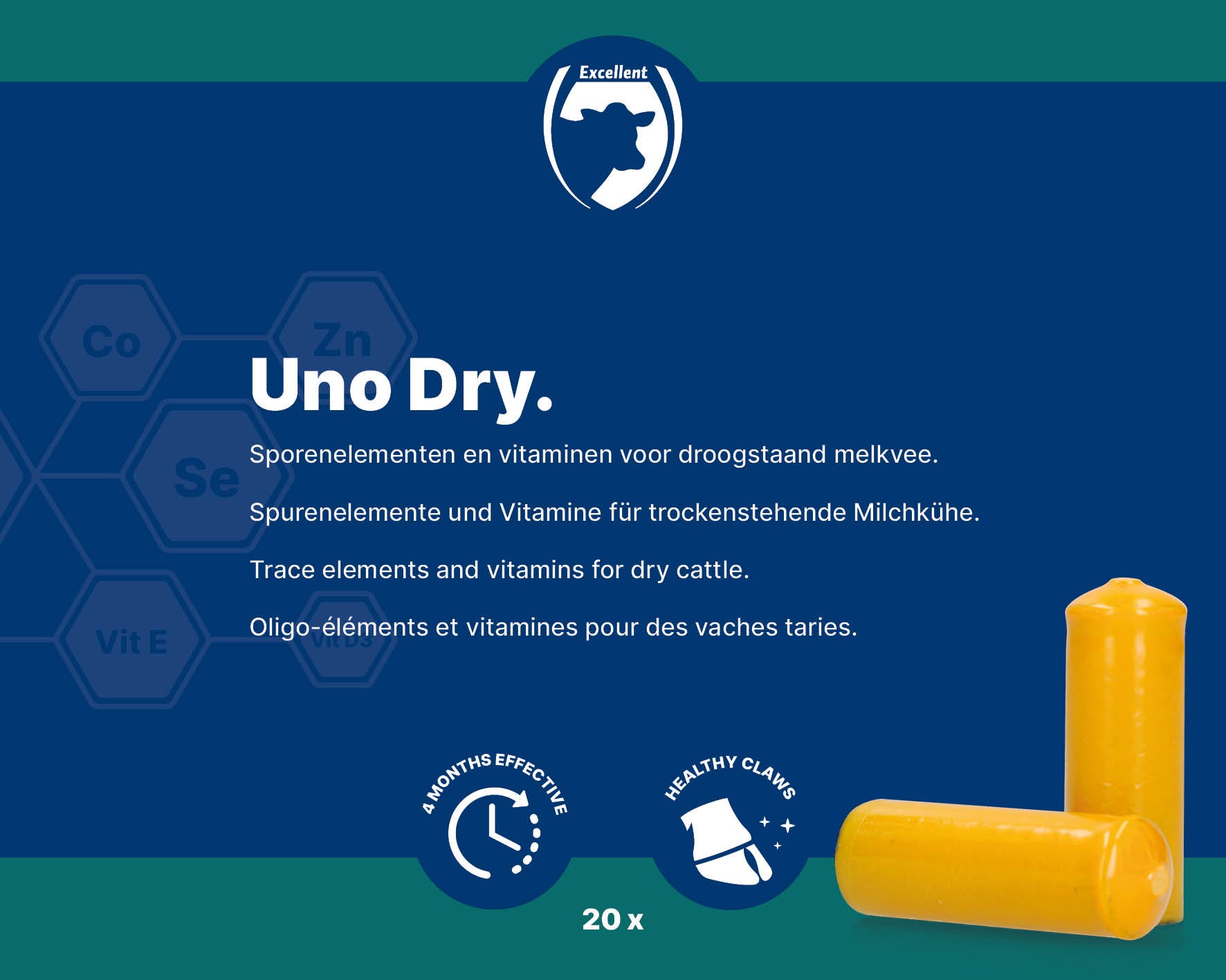 Excellent Uno Dry Mineralbolus, Trockensteher, 20 x 103 g