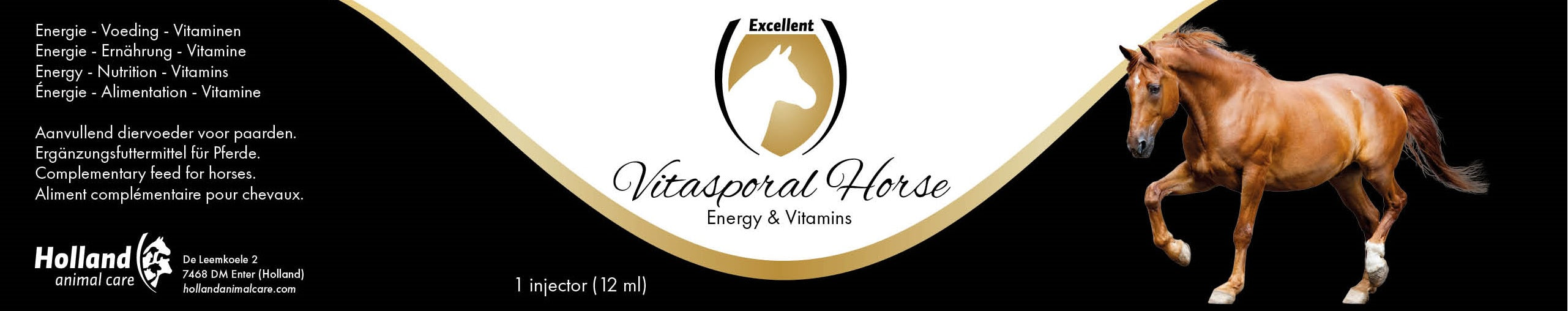 Excellent Horse Vitasporal, Ergänzungsfuttermittel für Pferde, Vitamine A D E, Beta-Carotin, 12 ml