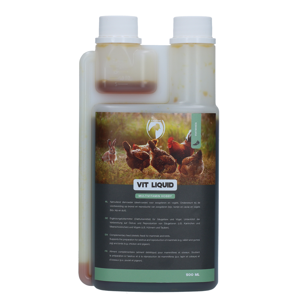 Excellent Vit Liquid Multivitamin, Ergänzungsfuttermittel für Säugetiere und Vögel, 500 ml