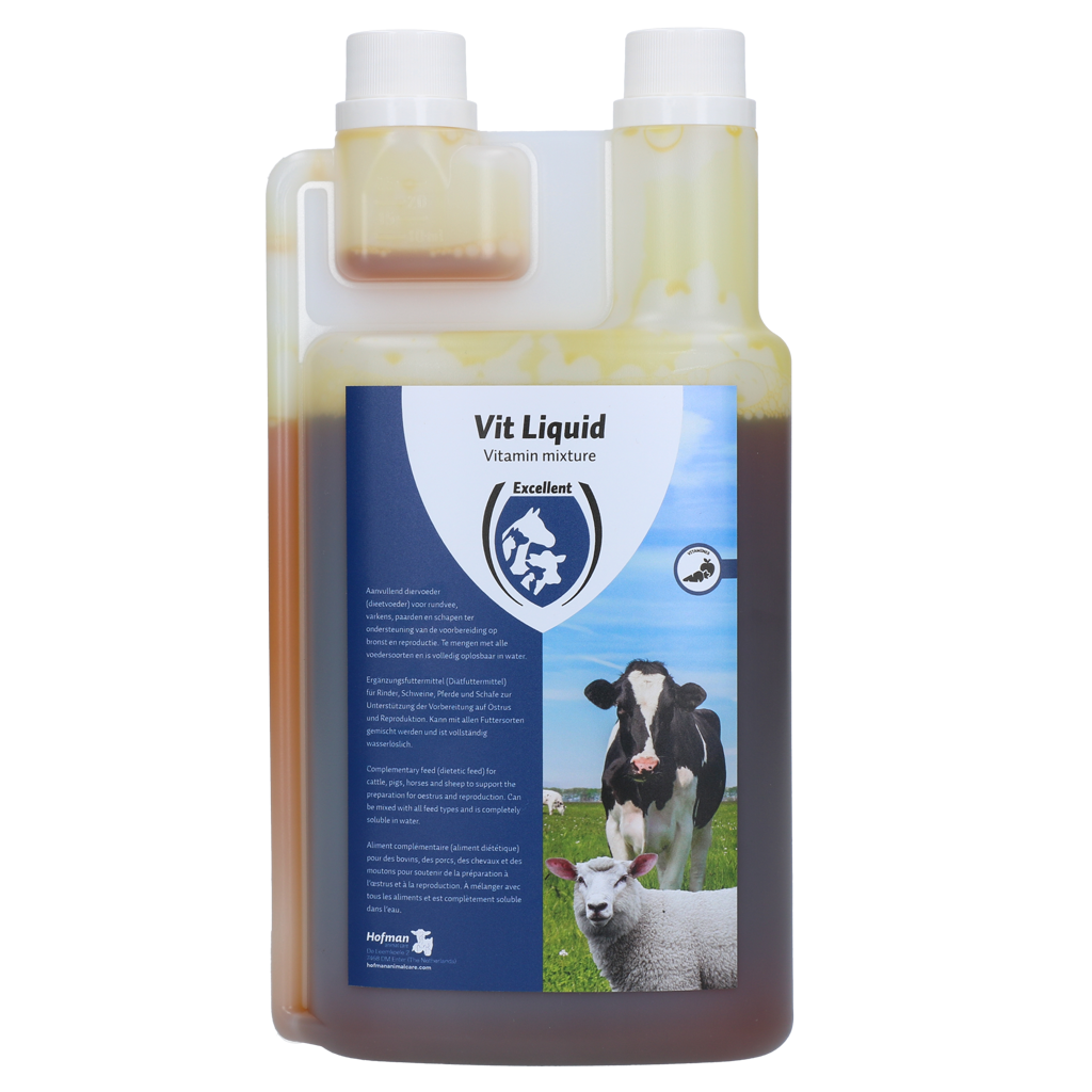 Excellent Vit Liquid Multivitamin, Ergänzungsfuttermittel, flüssig, für Rind, Schwein, Pferd, Schaf, 1 l
