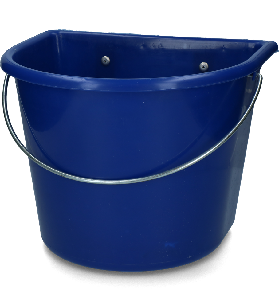 vPlast Futtertrog, mit Haken und Griff, PP, dunkelblau, 15 l