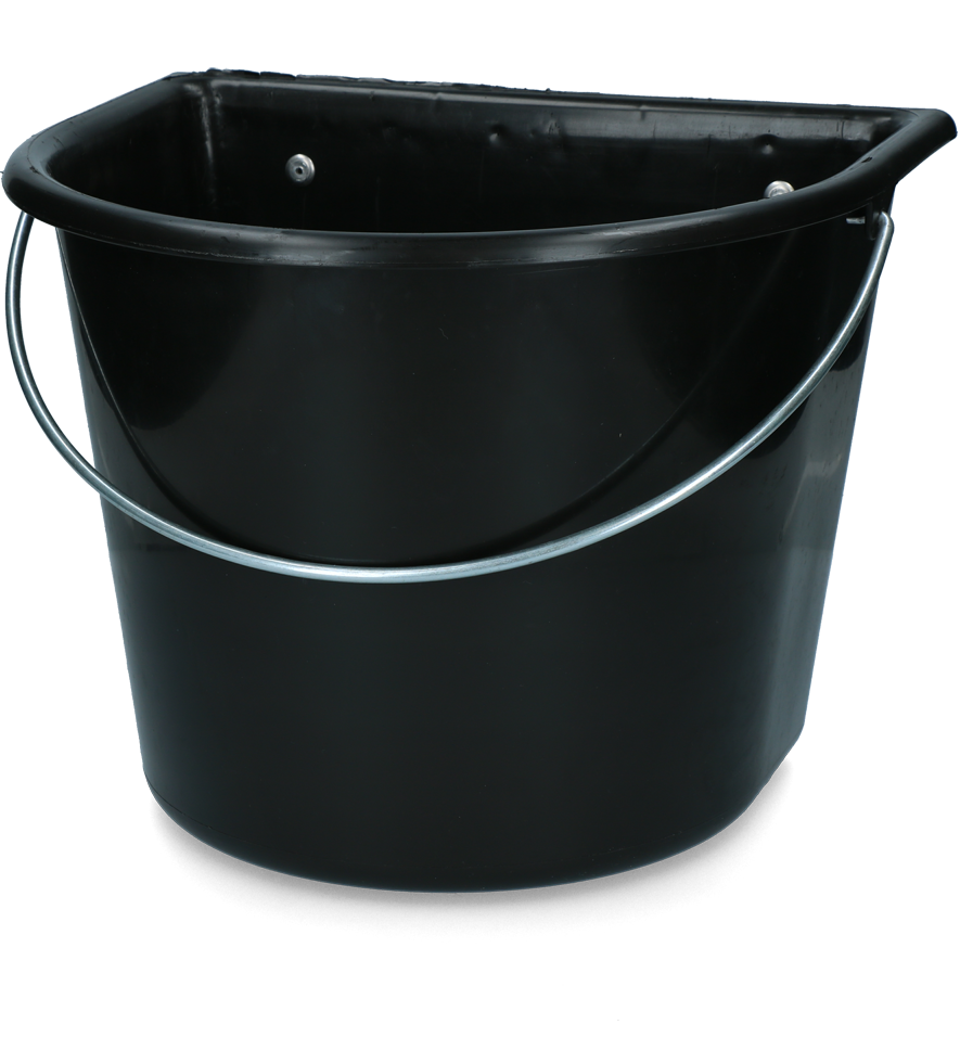 vPlast Futtertrog, Haken, Griff, 15 l, Schwarz