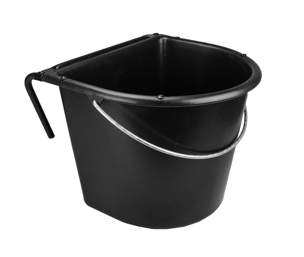 Futtertrog Vplast, 15 l, mit Einhängehaken, Henkel, schwarz