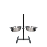 Futter- und Trinkschale aus Edelstahl mit T-Ständer, robust und hygienisch