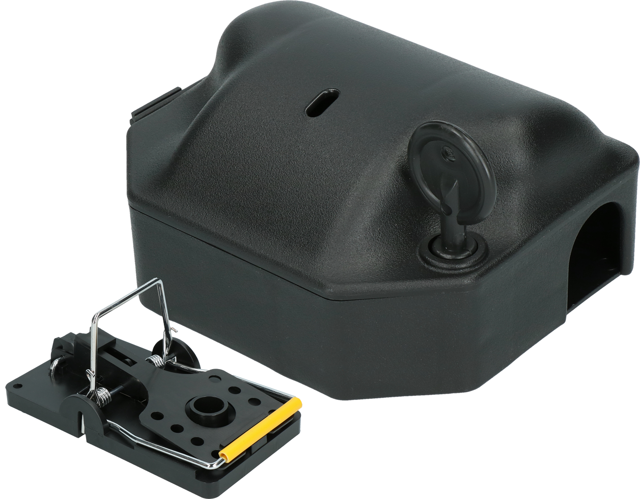 Köderbox Maus Combi, mit Mausefalle, Schlüssel, kindersicher, 12,5 x 10,5 x 6,5 cm
