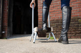 Schuhreiniger mit Handauflage, Unterbürste und 2 Seitenbürsten, Stahlgestell
