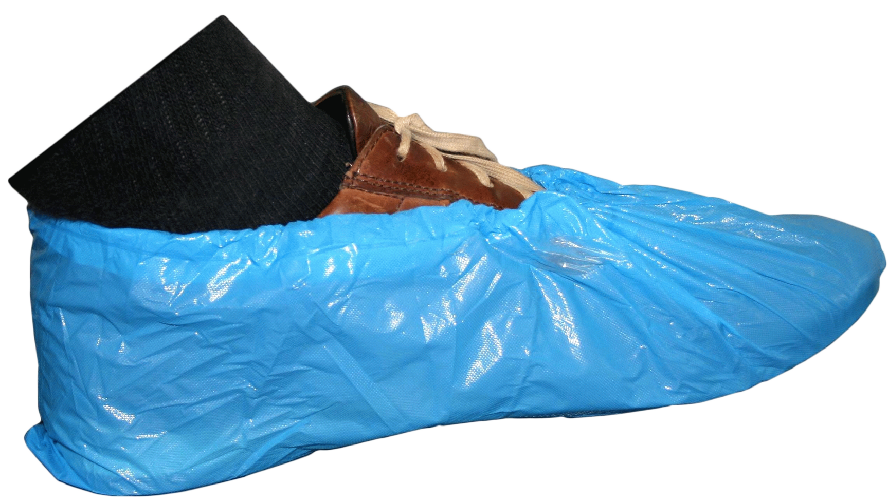 Einweg Überziehschuh, CPE, blau, Antirutschsohle, 36 x 15 cm, 40 µm, 100 Stk