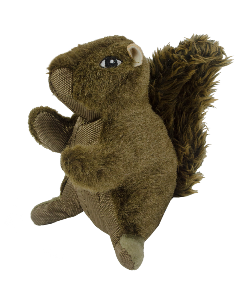 Hundespielzeug Eichhörnchen, Plüsch, mit Quietscher, mit Tau