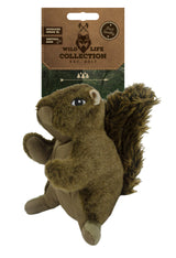 Hundespielzeug Eichhörnchen, Plüsch, mit Quietscher, mit Tau