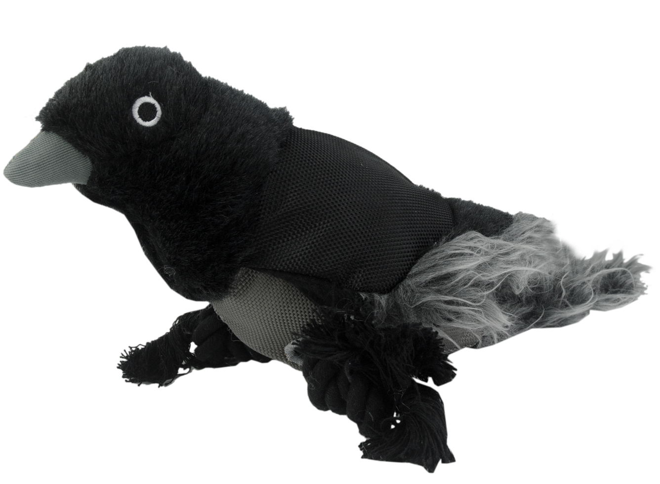 Hundespielzeug Rabe, Plüsch, mit Tau und Quietscher