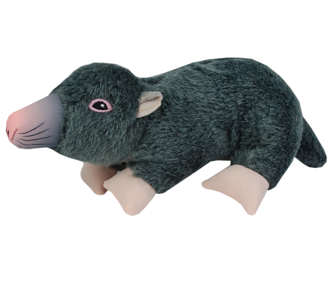 Hundespielzeug Maulwurf, Plüsch, mit Tau und Quietscher
