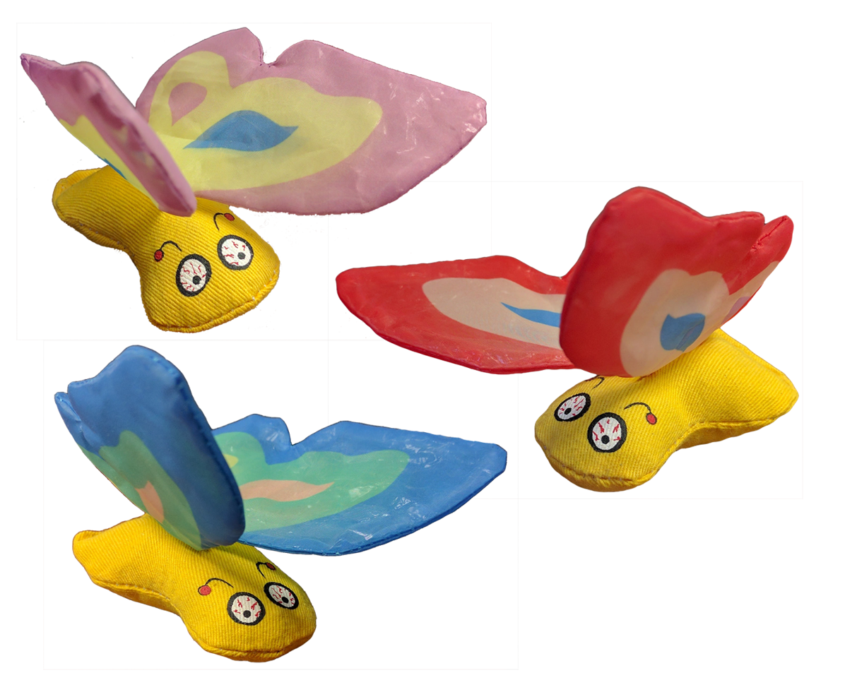 Yeowww! Katzenspielzeug Butterfly, Catnip, Baumwolle, 13 x 6 cm, blau