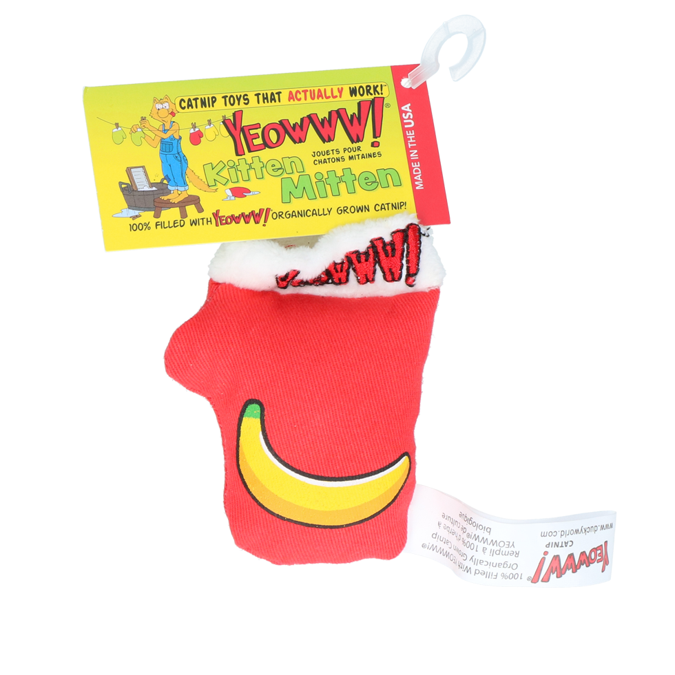 Yeowww! Katzenspielzeug Kitten Mitten, Katzenminze, rot, 8 cm