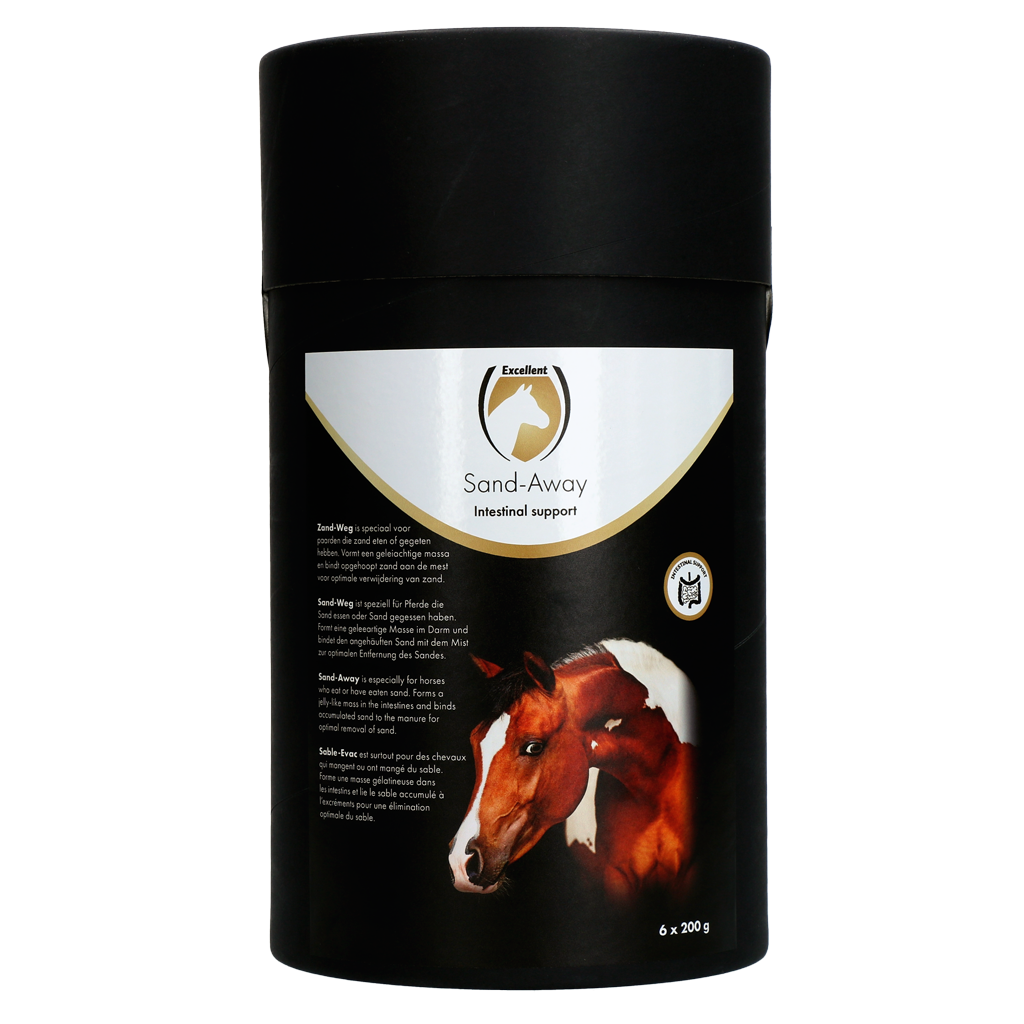 Excellent Horse Sand-Away, Ergänzungsfuttermittel Pferd, Psyllium, 6 x 200 g