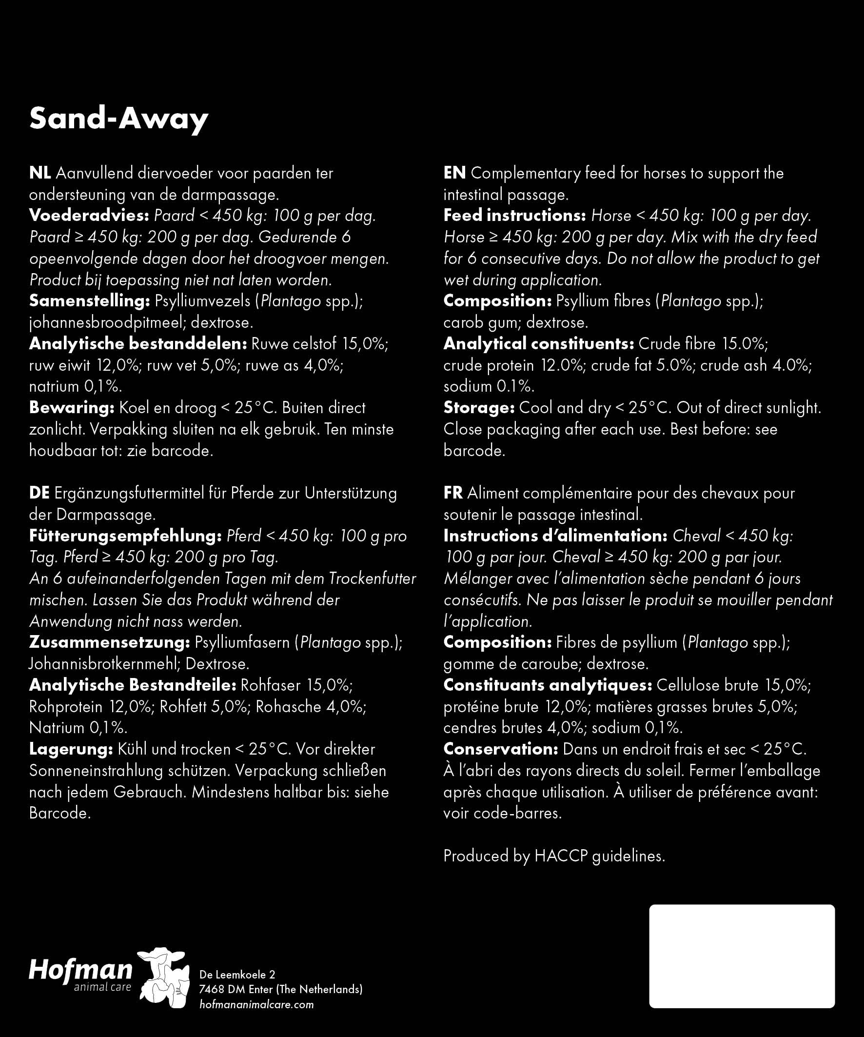 Excellent Horse Sand-Away, Ergänzungsfuttermittel Pferd, Psyllium, 6 x 200 g