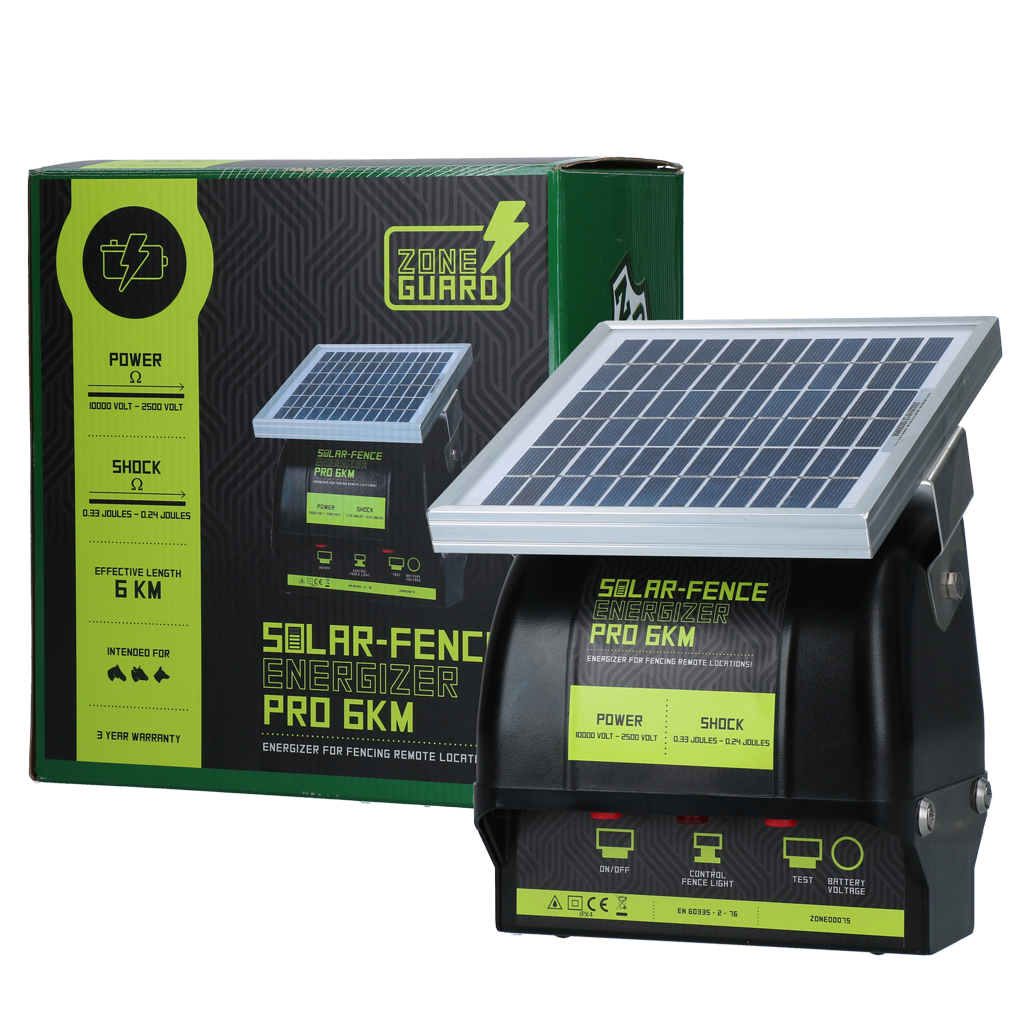 ZoneGuard Weidezaungerät, solarbetrieben, Pro, 6 km